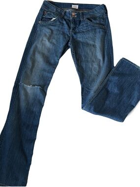 Hudson signature mid rise bootcut distressed ripped jeans 29